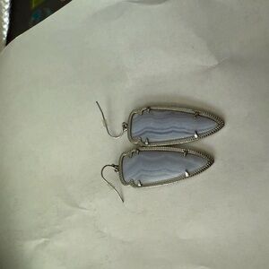 Kendra Scott Sky in Silver and blue lace agate Drop Earrings
